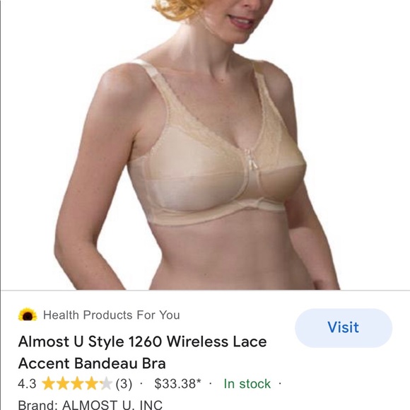 NWT Almost U mastectomy plus size bra - Picture 1 of 9